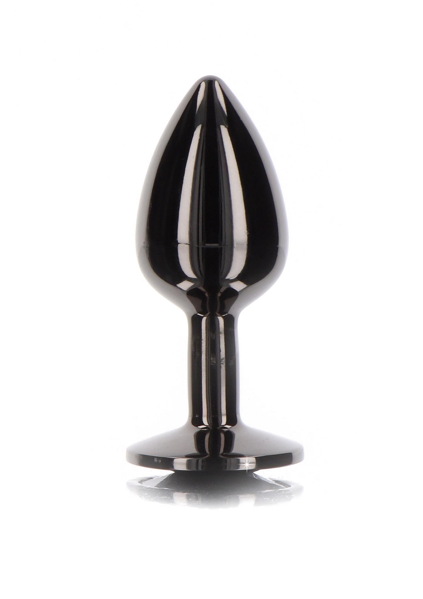 Butt Plug With Diamond Jewel S Black - obrazek 3