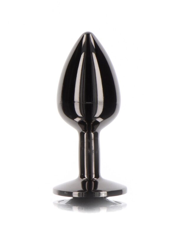 Butt Plug With Diamond Jewel L Black - obrazek 3