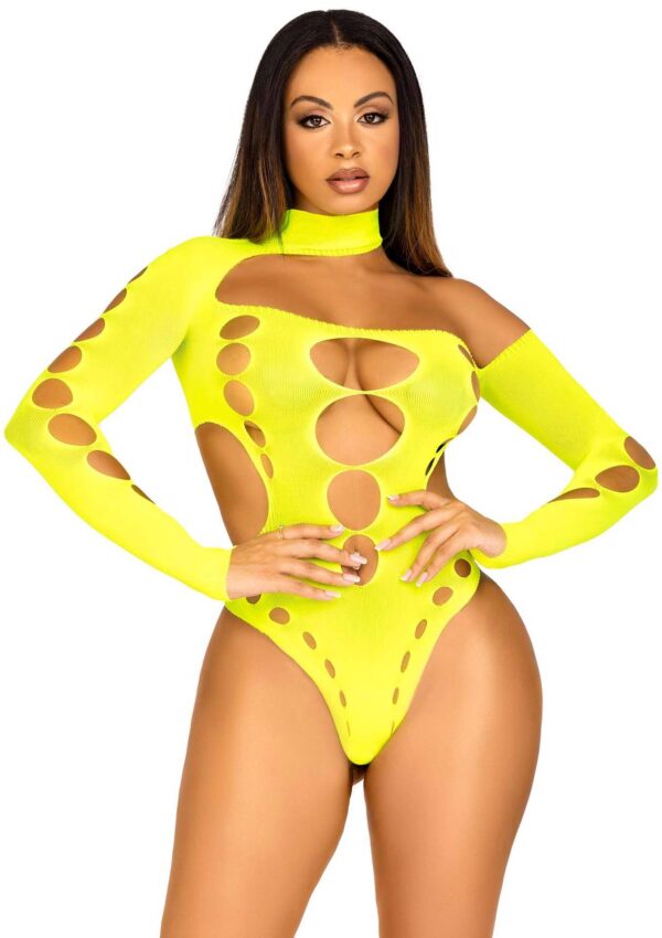 Seamless Thong Back Bodysuit Yellow - obrazek 3