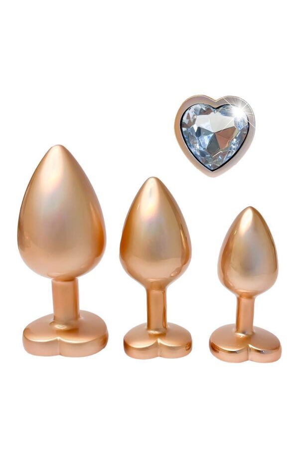 GLEAMING LOVE MATTE GOLD PLUG SET - obrazek 3