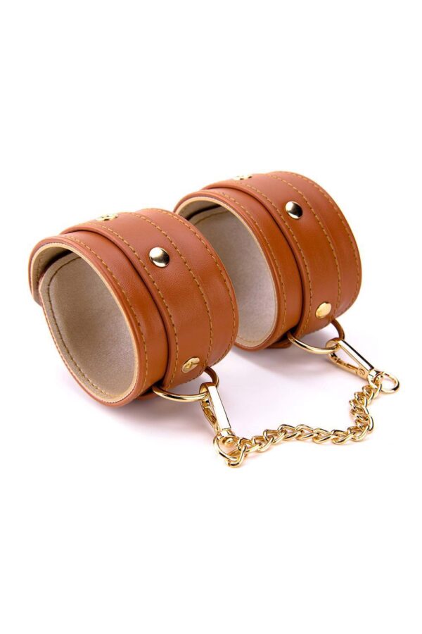 BLAZE ELITE HAND CUFFS COGNAC VEGAN LEATHER - obrazek 3