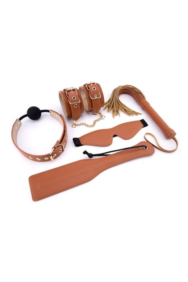 BLAZE ELITE BDSM SET COGNAC VEGAN LEATHER - obrazek 3