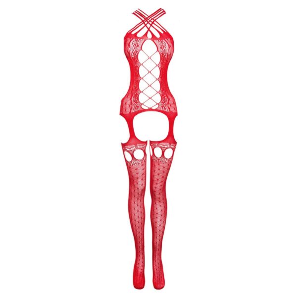 Erotic Suspender bodystocking Jasmina  Red - obrazek 3