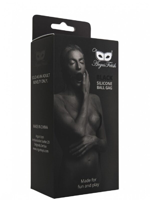 Black Silicone Ball Gag - obrazek 3