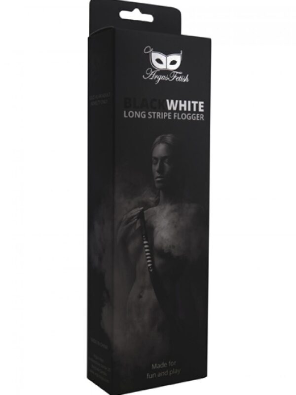 Black White Long Stripe Flogger - obrazek 3