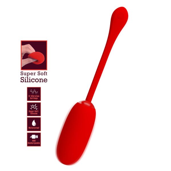 PRETTY LOVE   JULIUS EGG Red 12 function vibrations - obrazek 3