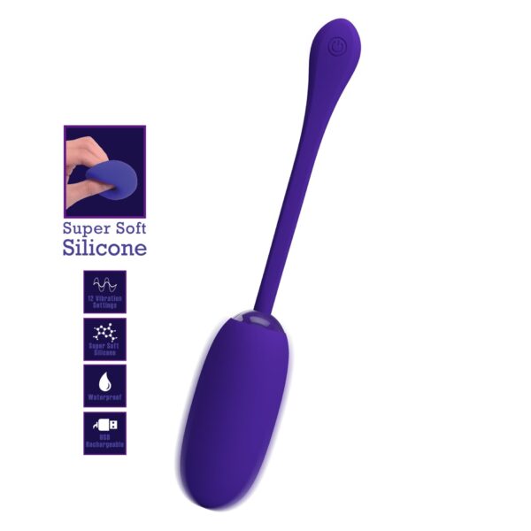 PRETTY LOVE   JULIUS EGG Purple 12 function vibrations - obrazek 3