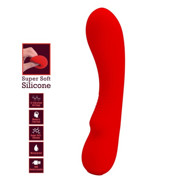 PRETTY LOVE   Matt  Red 12 vibration functions Memory function - obrazek 3