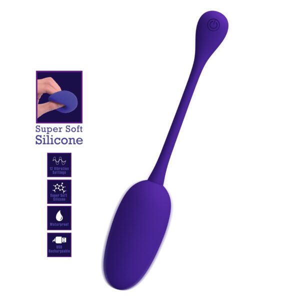 PRETTY LOVE   KNUCKER Purple, 12 vibration functions Memory function - obrazek 3