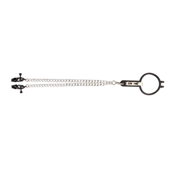 Humiliate Mouth Spreader with Nipple Clamps - obrazek 3