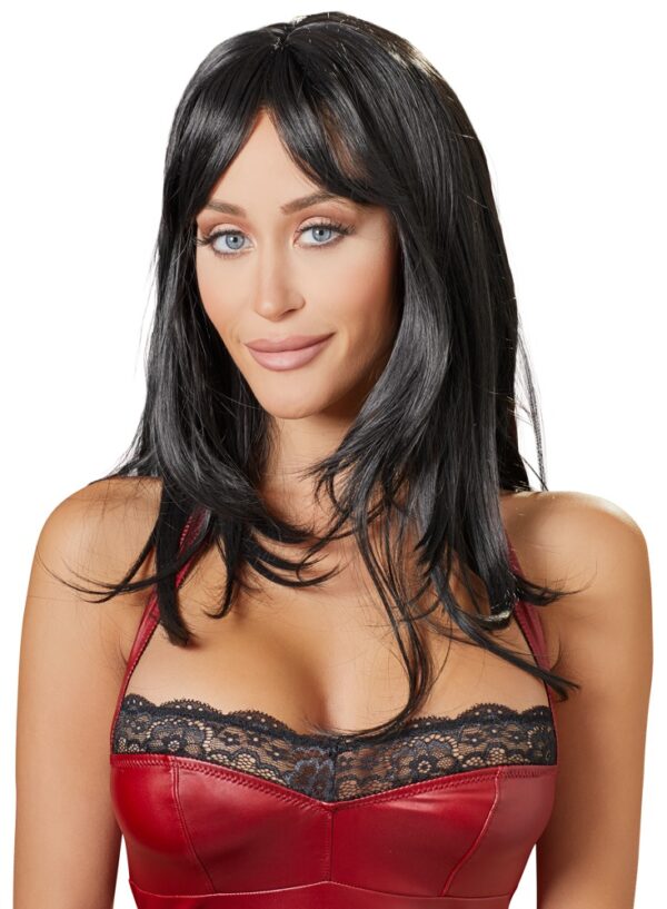 Long Black Wig - obrazek 3