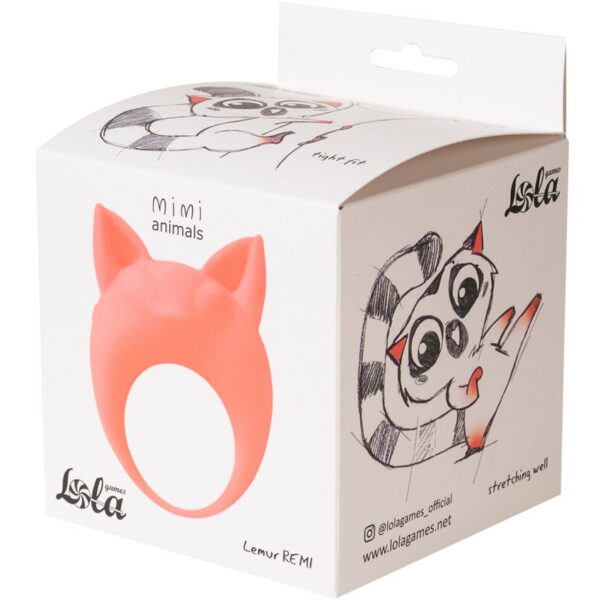 Pierścień  Vibrating Cockring MiMi Animals Lemur Remi Orange - obrazek 3