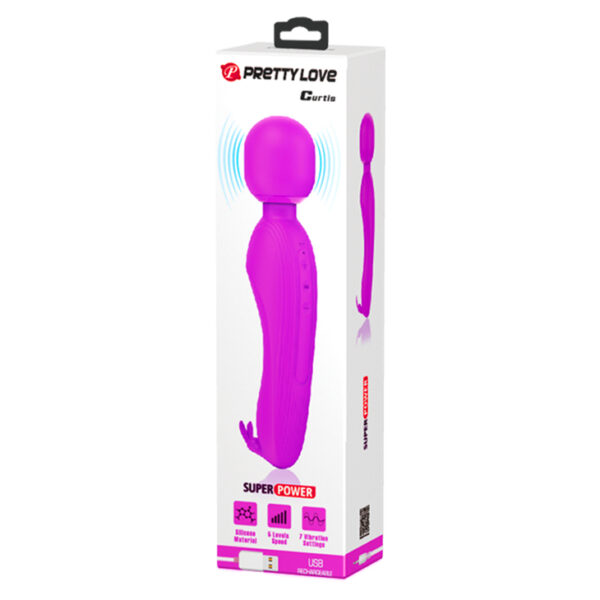 PRETTY LOVE   CURTIS fioletowy 7 VIBRATION USB - obrazek 3