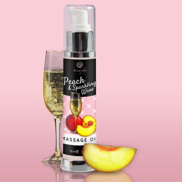 PEACH & SPARKLING WINE MASSAGE OIL 50 ML - obrazek 3