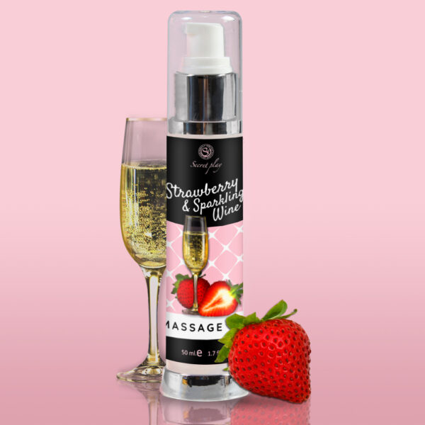 STRAWBERRY & SPARKLING WINE MASSAGE OIL 50 ML - obrazek 3
