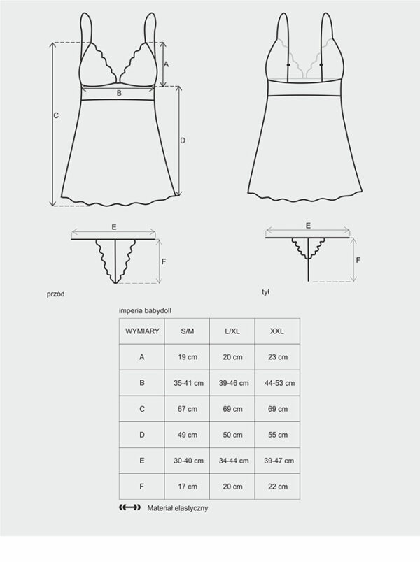 Bielizna Imperia babydoll i stringi  S/M - obrazek 3