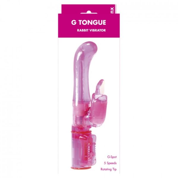 Wibrator  G Tongue Rabbit Vibrator Pink OS - obrazek 3