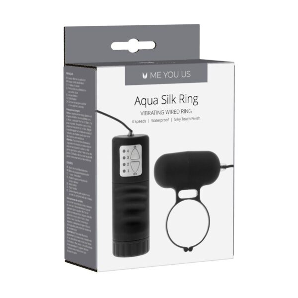 Pierścień  Me You Us Aqua Silks Cock Ring Black - obrazek 3