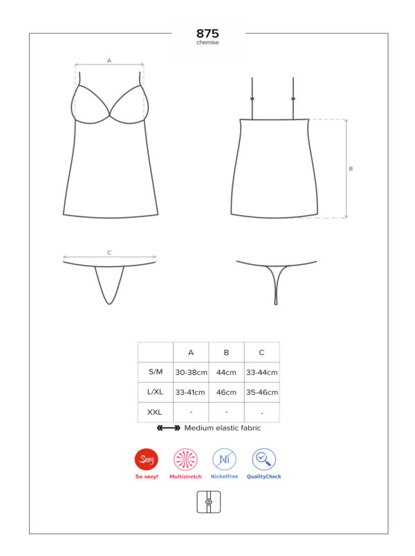 Bielizna  875 CHE 1 koszulka i stringi L/XL - obrazek 3