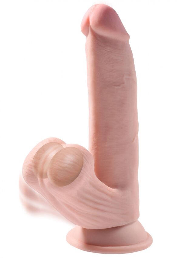 3D Cock Swinging Balls 8 inch Light skin tone - obrazek 3