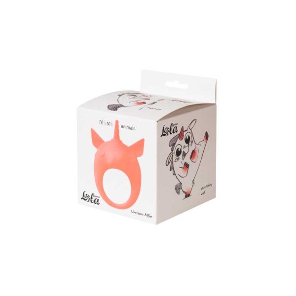 Pierścień  Vibrating Cockring MiMi Animals Unicorn Alfie Orange - obrazek 3
