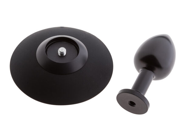 MALESATION Alu Plug with suction cup small, black - obrazek 3