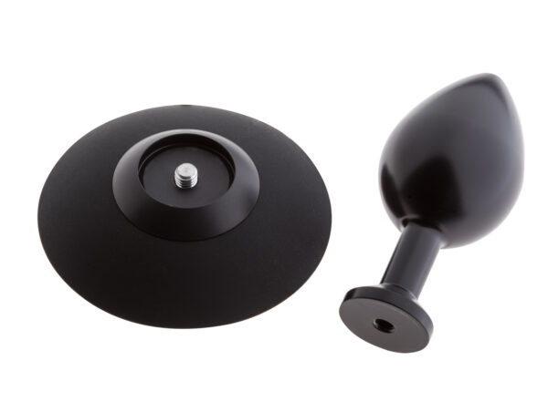 MALESATION Alu Plug with suction cup medium, black - obrazek 3