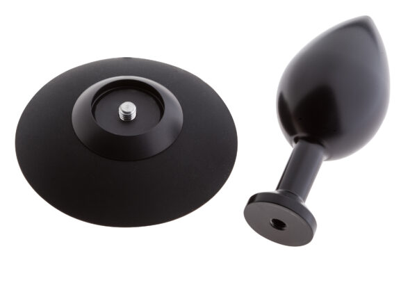 MALESATION Alu Plug with suction cup large, black - obrazek 3
