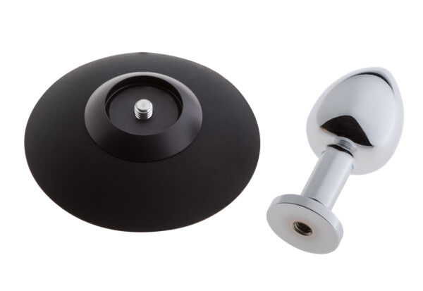 MALESATION Alu Plug with suction cup small, chrome - obrazek 3