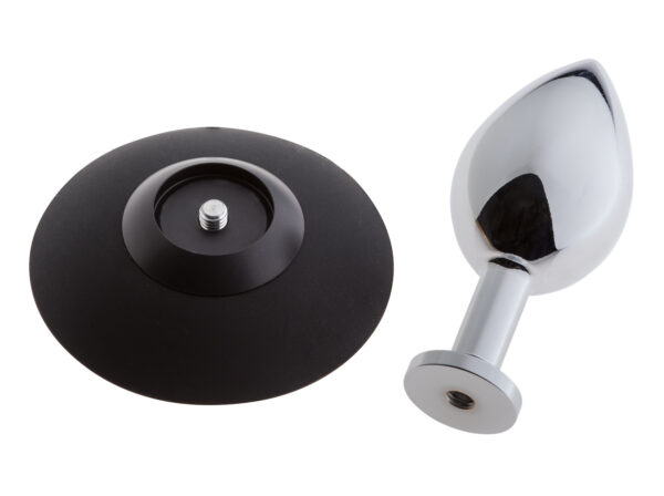 MALESATION Alu Plug with suction cup large, chrome - obrazek 3