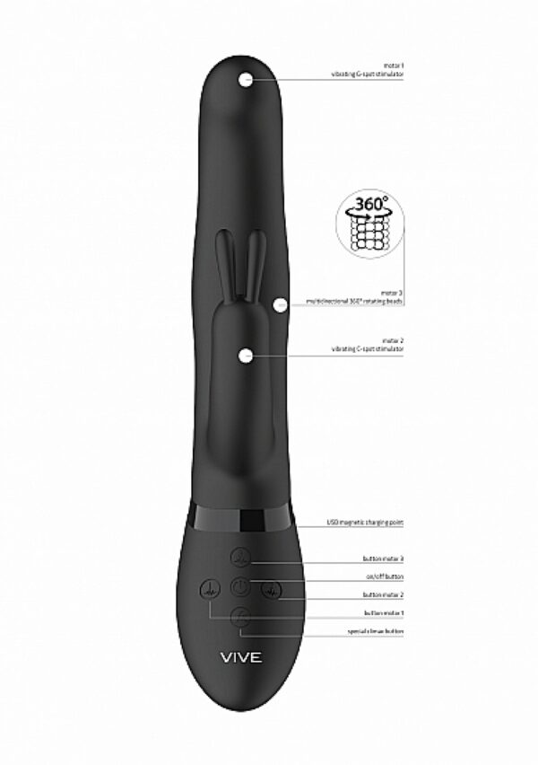 Izara   Rotating Beads Rabbit   Black - obrazek 2