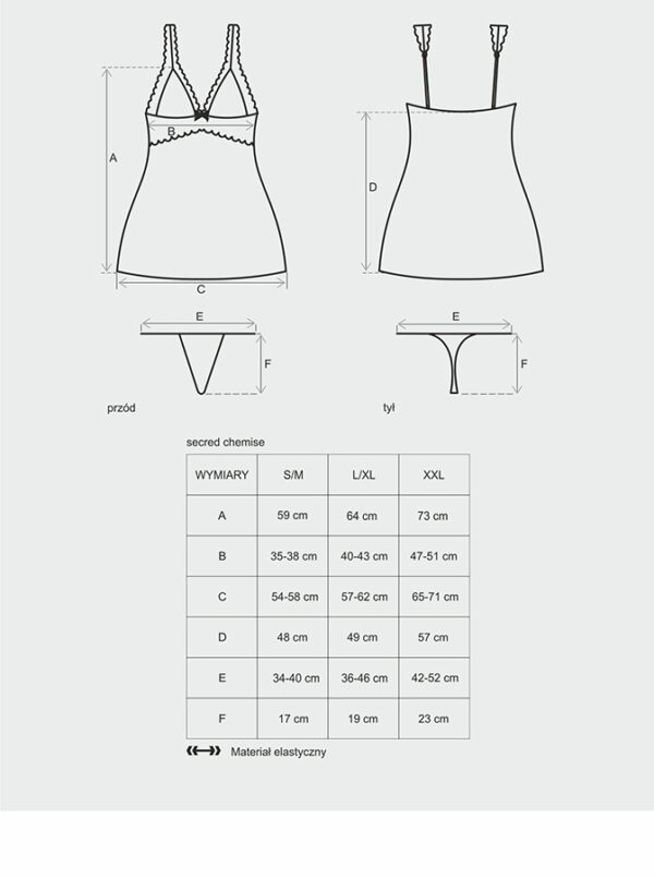 Bielizna Secred koszulka i stringi L/XL - obrazek 3