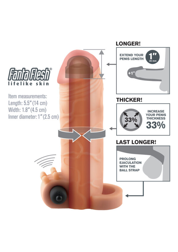 FX Vibrating Real Feel 1 inch Light skin tone - obrazek 3