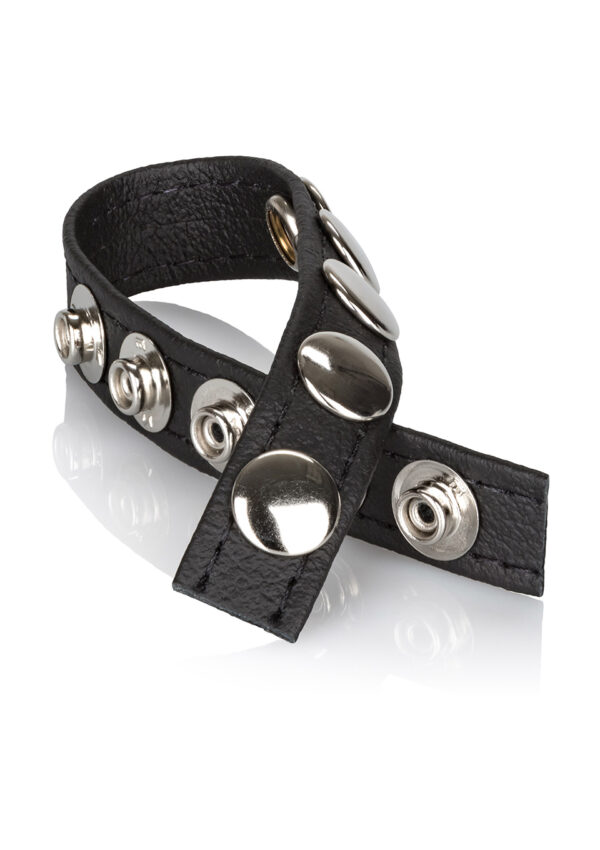 Leather Multi Snap Ring Black - obrazek 3