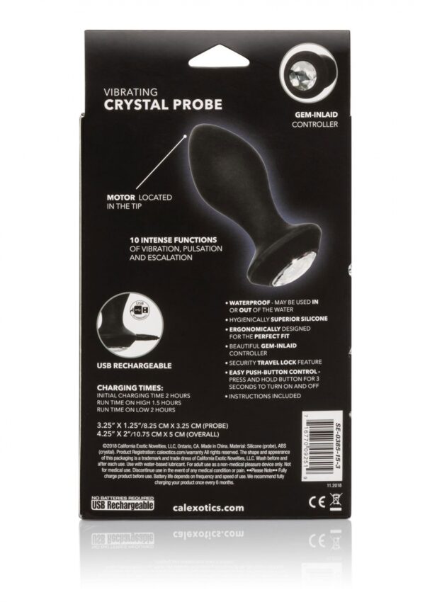 Vibrating Petite Crystal Probe Black - obrazek 3