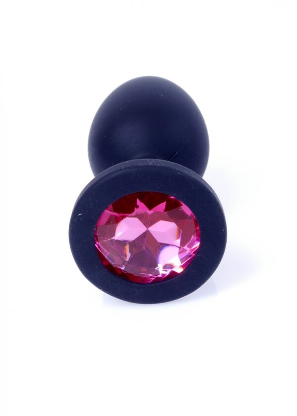 Plug Jewellery Black Silicon PLUG Small  Pink Diamond - obrazek 3