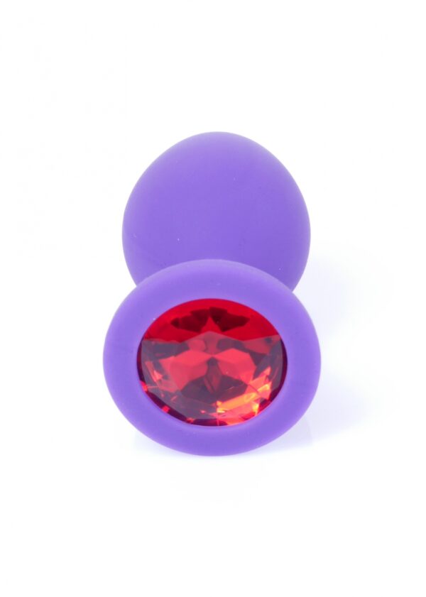 Plug Jewellery Purple Silicon PLUG Medium  Red Diamond - obrazek 3