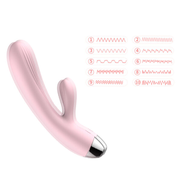 Wibrator  B    Series, Silicone Vibrator Pink USB 10 Function / Heating - obrazek 3