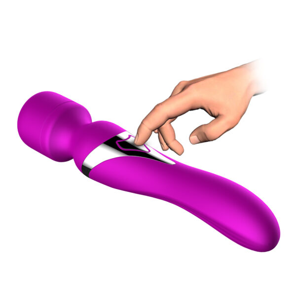 Stymulator Silicone Dual Massager USB 7+7 Function Purple - obrazek 3