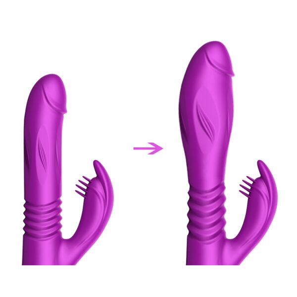 Wibrator Silicone Vibrator USB 10 Function + Expander and Thrusting Function - obrazek 3