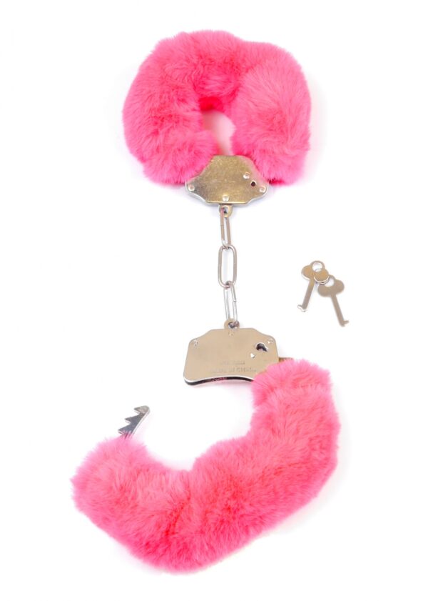 Kajdanki Fetish B   Series  Furry Cuffs Pink - obrazek 3