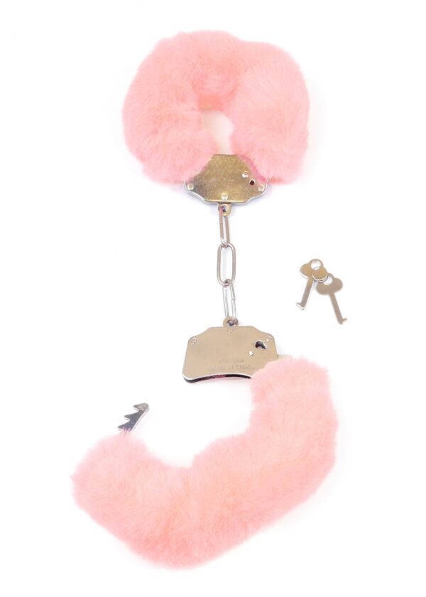 Kajdanki Fetish B   Series  Furry Cuffs Light Pink - obrazek 3
