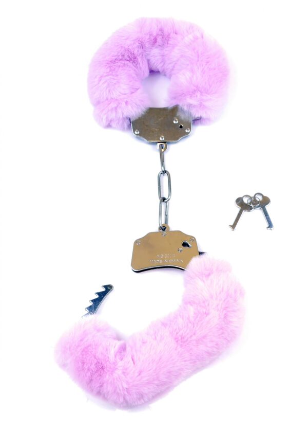 Kajdanki Fetish B   Series  Furry Cuffs Purple - obrazek 3