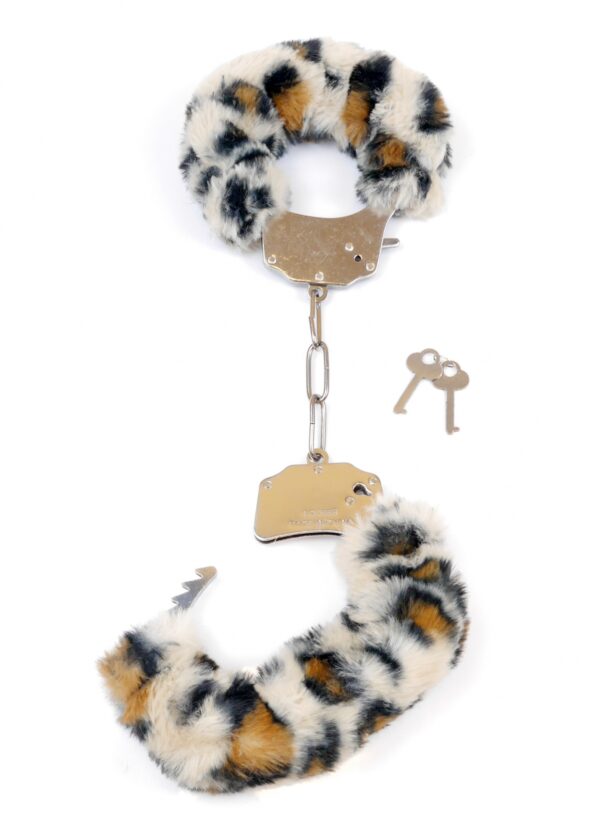 Kajdanki Fetish B   Series  Furry Cuffs Leopard - obrazek 3
