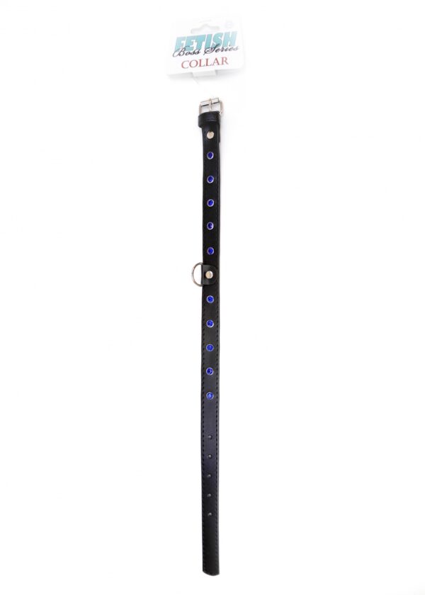 Fetish B   Series Collar   2 cm navy blue crystal - obrazek 3