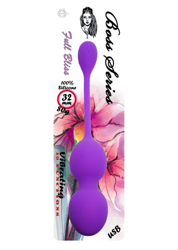 Vibrating Kegel Balls 32mm 80g Purple 10 function USB   B   Series - obrazek 3