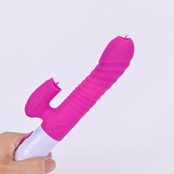 Wibrator Silicone Vibrator USB 7 Function and Thrusting Function / Heating, purple - obrazek 3
