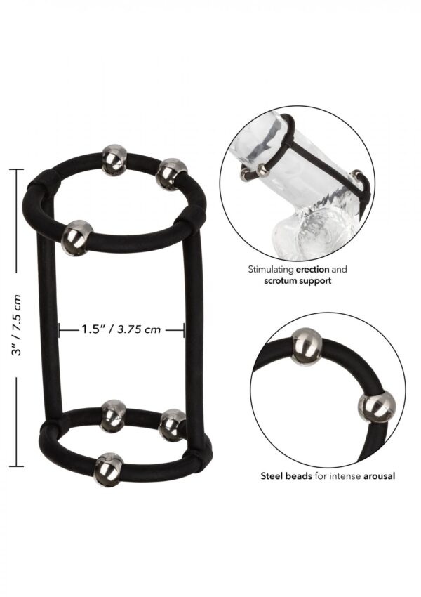 Beaded Silicone Enhancer Cage Black - obrazek 3