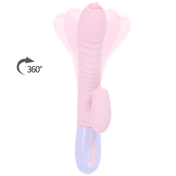 Wibrator Silicone Vibrator USB 7 Function and Thrusting Function / Heating, pink - obrazek 3
