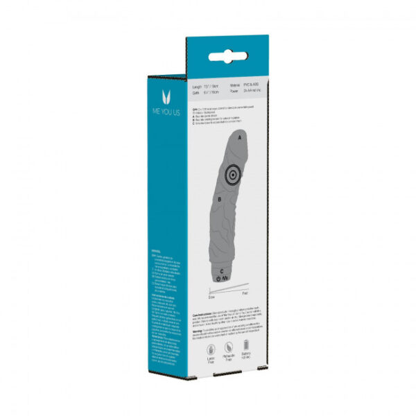 Wibrator 7,5 Perfect Pleasures Curved Veined Rambo Vibe ~ Black (2AA) - obrazek 3